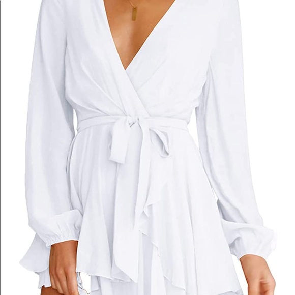 Beautiful white flowy short dress. Great to dress up or down. - Picture 2 of 5